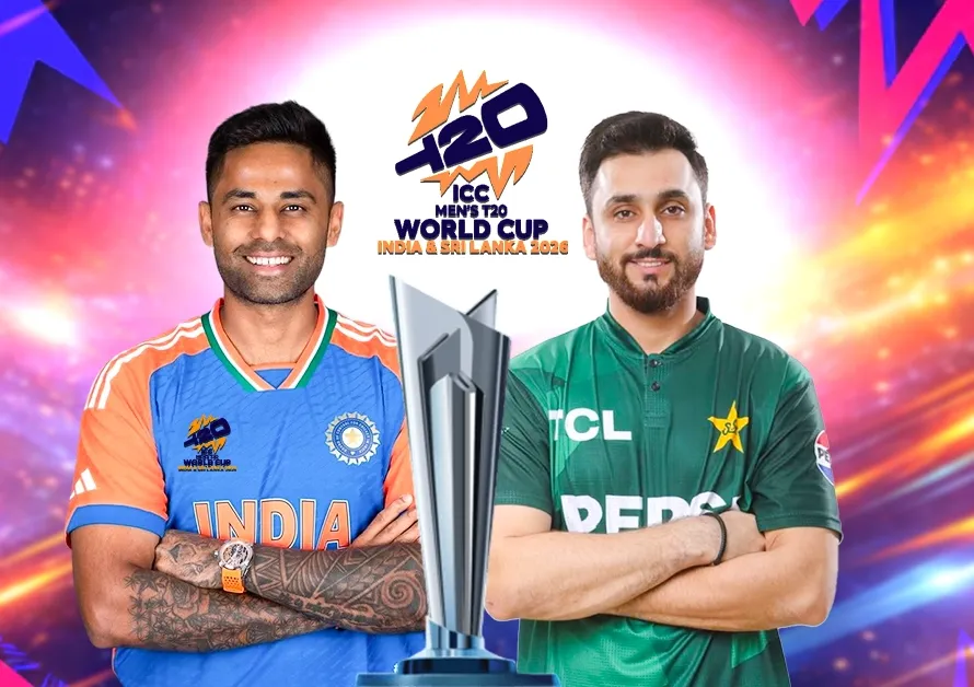 India vs Pakistan T20 World Cup 2026 match action moment with Indian players celebrating 61 run victory