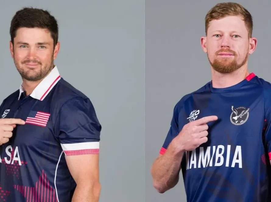 USA players celebrating victory against Namibia in ICC T20 World Cup 2026